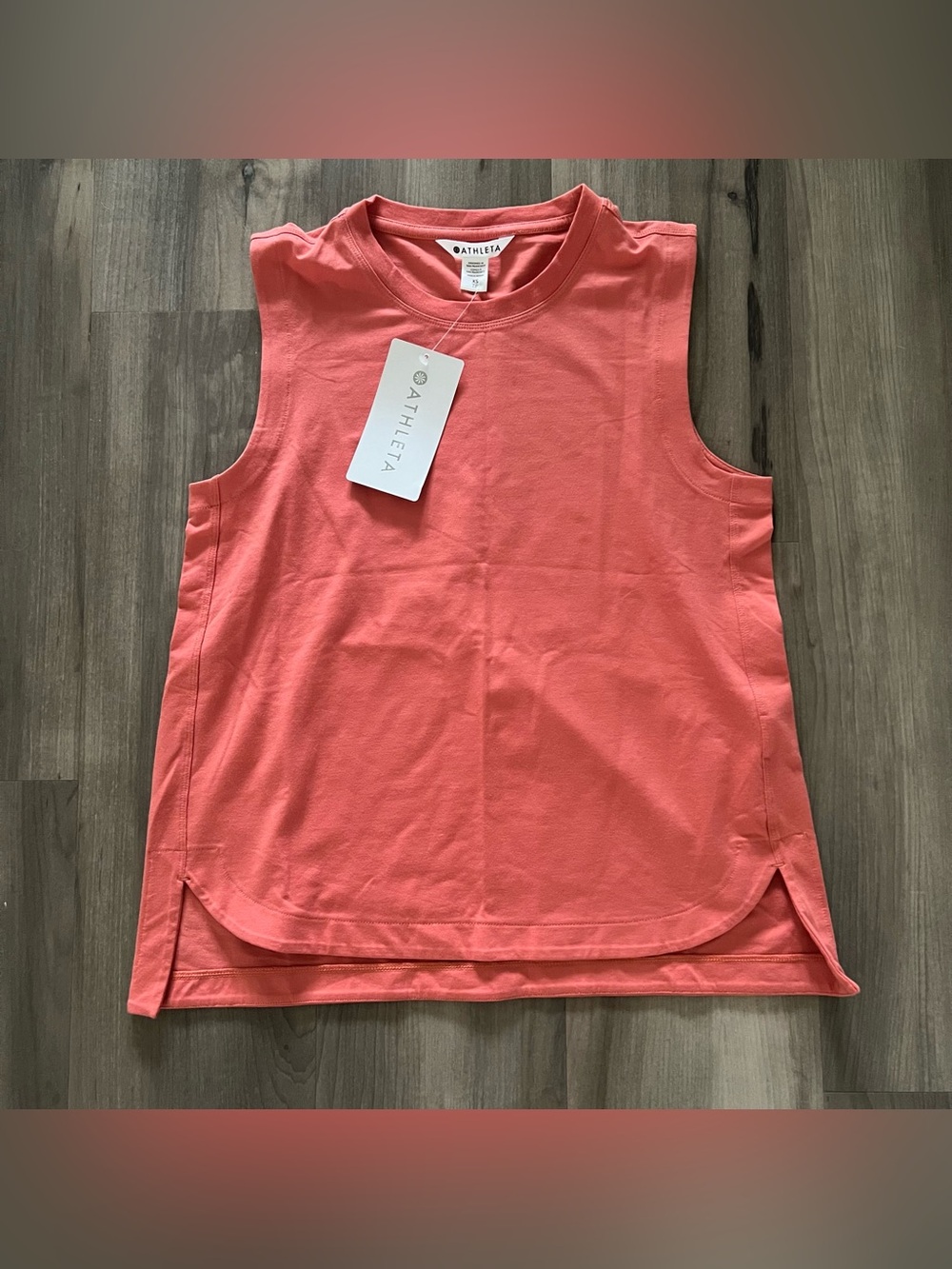 ATHLETA Effortless Tank Coral Size XS Sleeveless Relaxed Athletic NWT